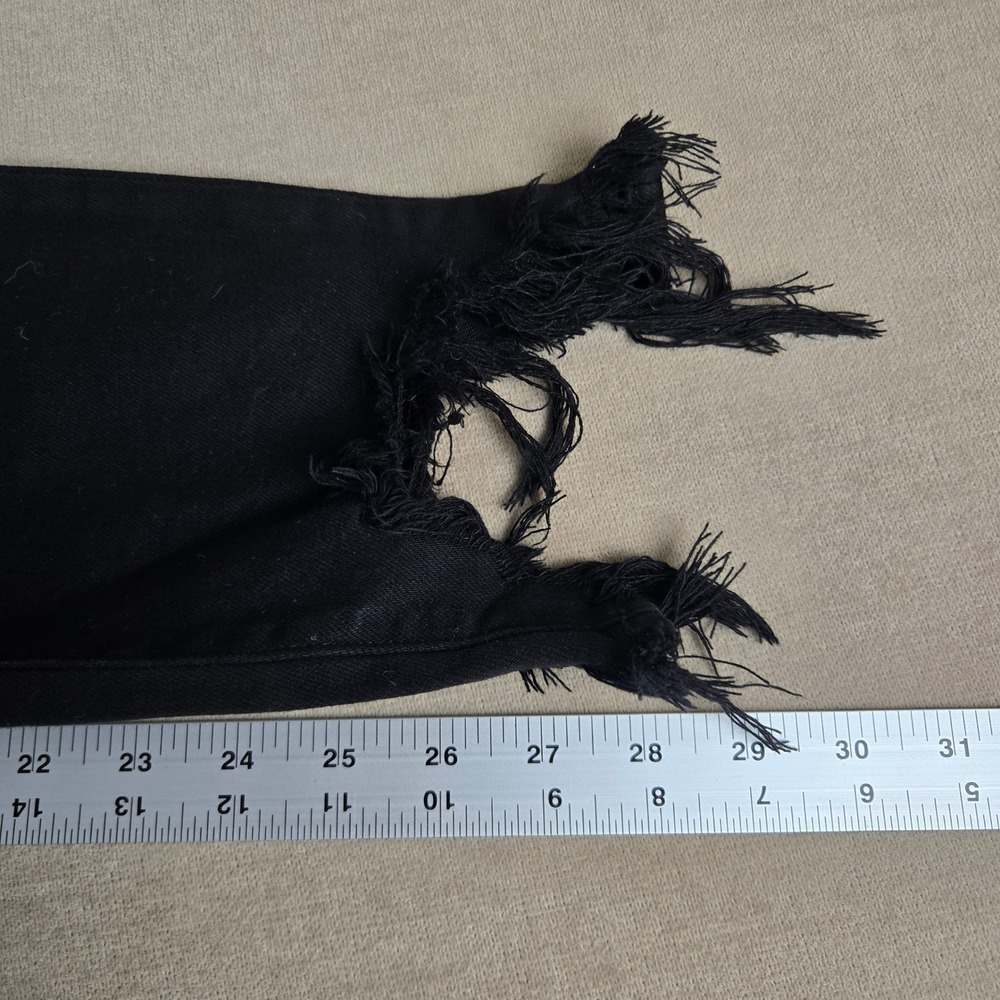 L'AGENCE High Line High Rise Skinny Black Jeans Size 24 Distressed Fray Hem‎ - Picture 6 of 9